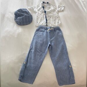 Janie and Jack Blue and White Outfit Set with anchors⚓️